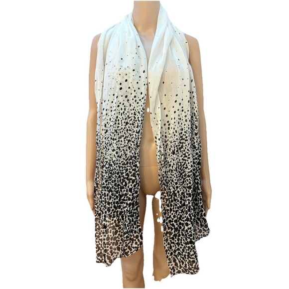 Target Black & White Ombre Polka Dot Lightweight Rectangular Scarf 73” X 27” - Picture 1 of 6